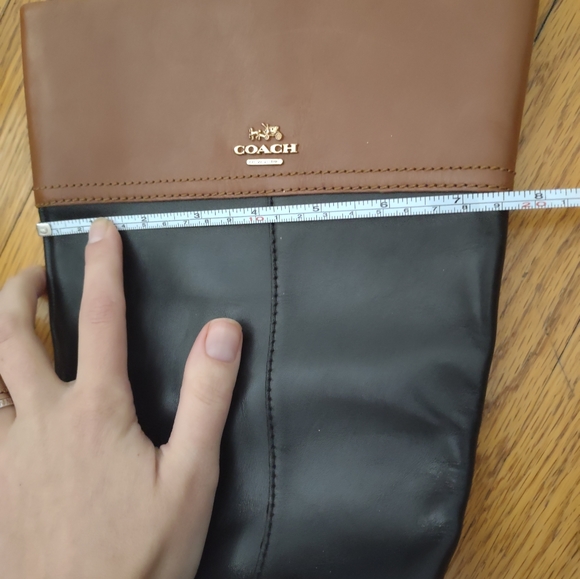 Coach Eva riding boots black & tan leather size 7B - Picture 7 of 7